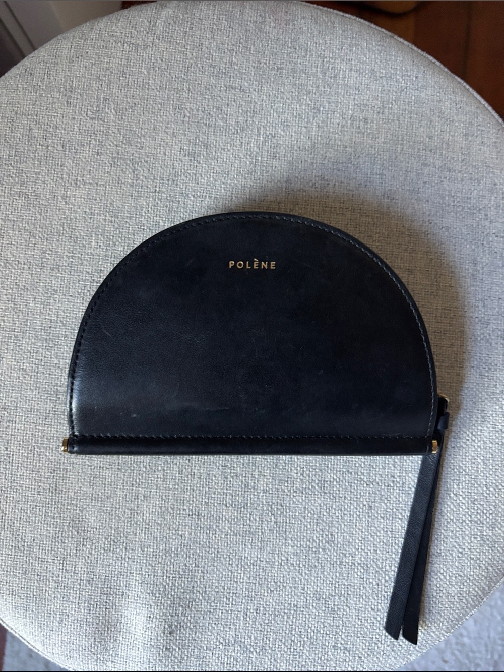 Poléne Half Moon Wallet in Black